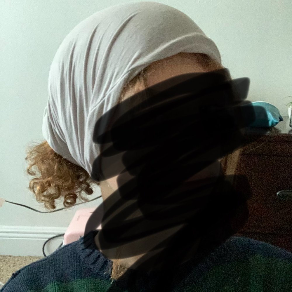 white headband/facemask/whatever lol